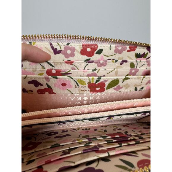 Kate Spade Laurel Way Neda continental zip-around wallet in Boho Floral - Picture 7 of 12